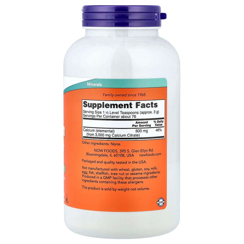 NOW Foods, Citrato de Calcio, Polvo puro, 8 oz (227 g) – NOW Foods – imagen 2