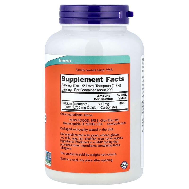 NOW Foods, Carbonato de calcio puro en polvo, 340 g (12 oz) – NOW Foods – imagen 2