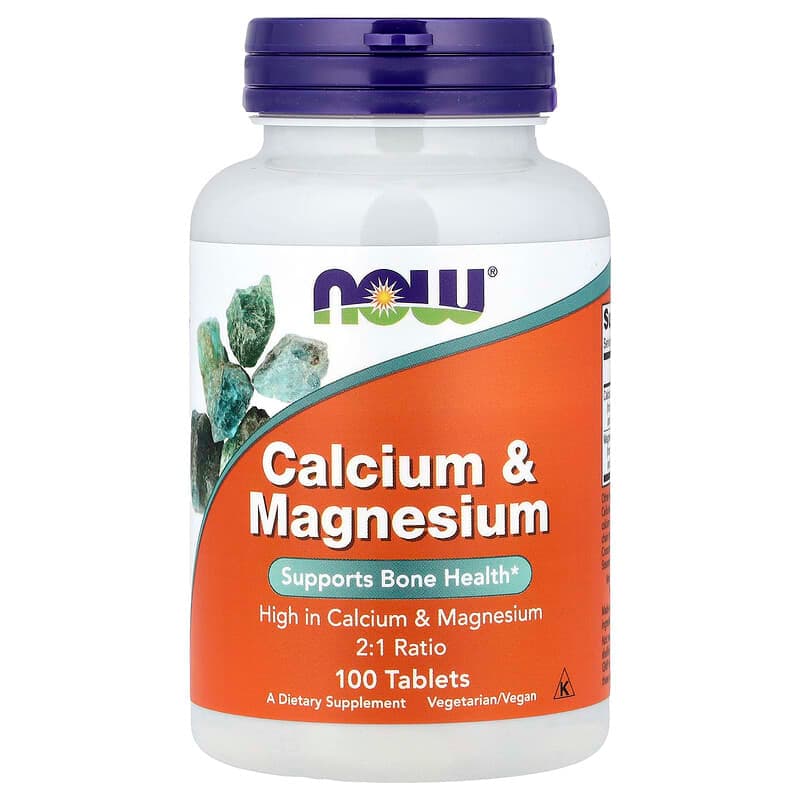 NOW Foods, Calcio y magnesio`` 100 comprimidos