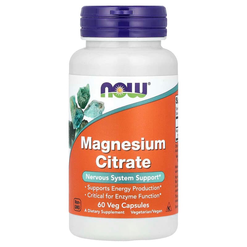 NOW Foods, Citrato de magnesio, 60 cápsulas vegetales (133 mg por cápsula)