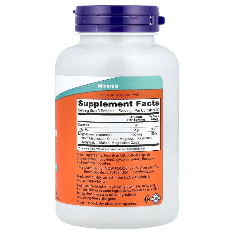 NOW Foods, Citrato de magnesio, 90 cápsulas blandas (133 mg por cápsula blanda) – NOW Foods – imagen 2
