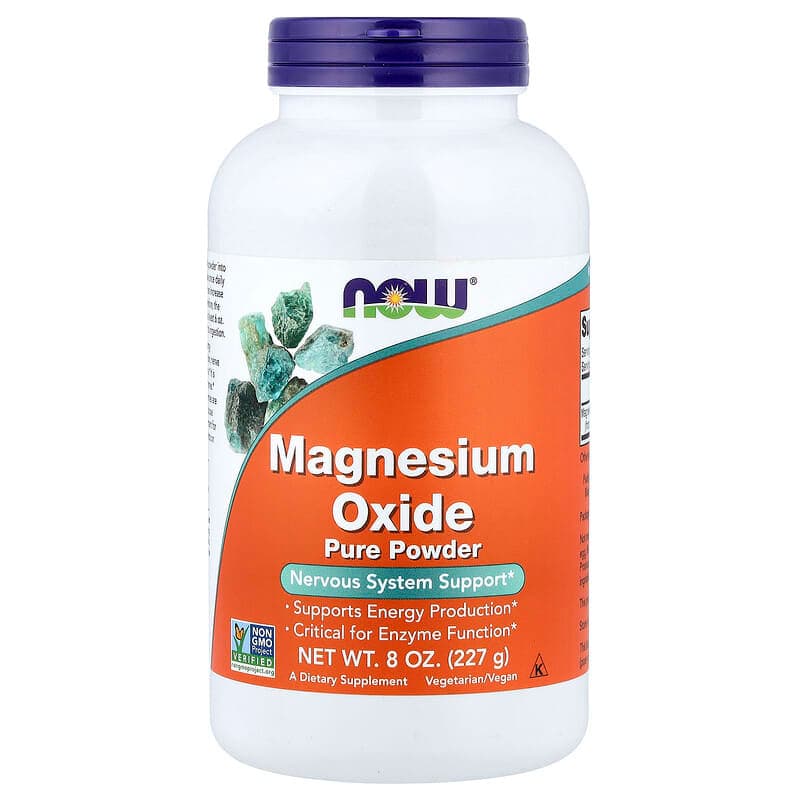 NOW Foods, Óxido de magnesio en polvo puro, 227 g (8 oz)