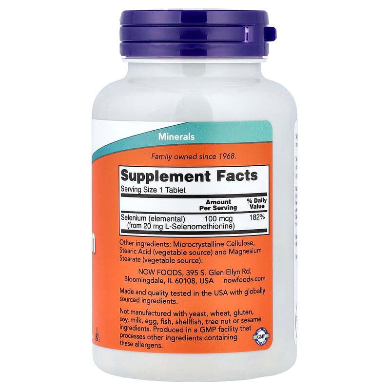 NOW Foods, Selenio, 100 mcg, 250 comprimidos – NOW Foods – imagen 2