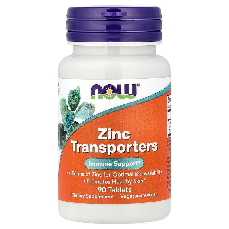 NOW Foods, Transportadores de zinc, 90 comprimidos (22 mg por comprimido)