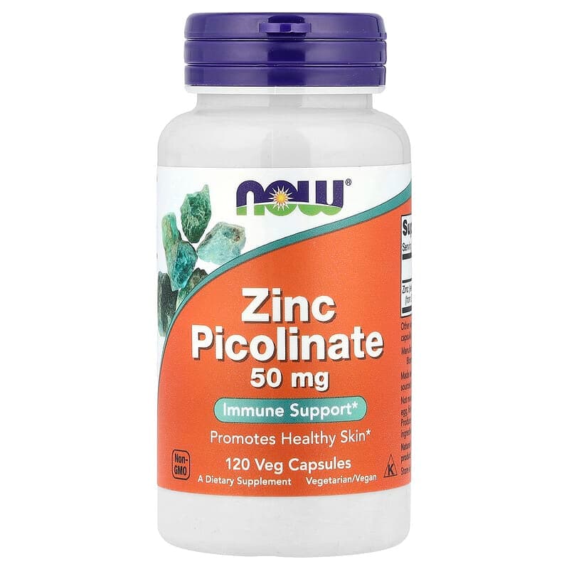 NOW Foods, Picolinato de zinc, 50 mg, 120 cápsulas vegetales