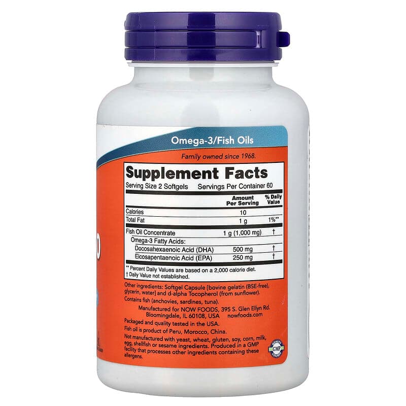 NOW Foods, DHA-250, Aceite de pescado, 120 cápsulas blandas – NOW Foods – imagen 2