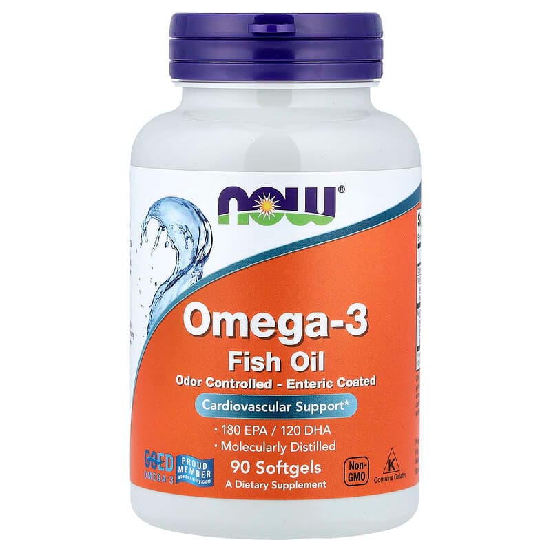 NOW Foods, Aceite de pescado con omega-3, 90 cápsulas blandas