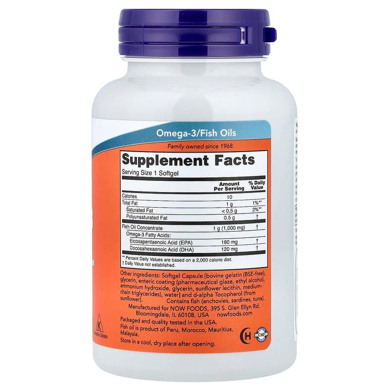 NOW Foods, Aceite de pescado con omega-3, 90 cápsulas blandas – NOW Foods – imagen 2