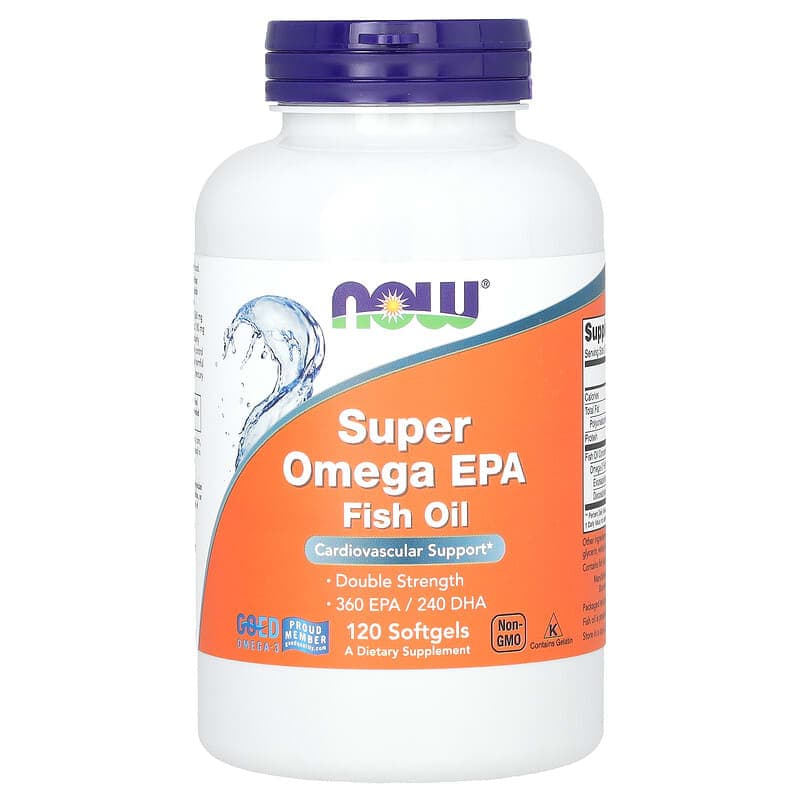 NOW Foods, Aceite de pescado con superomega EPA, 120 cápsulas blandas