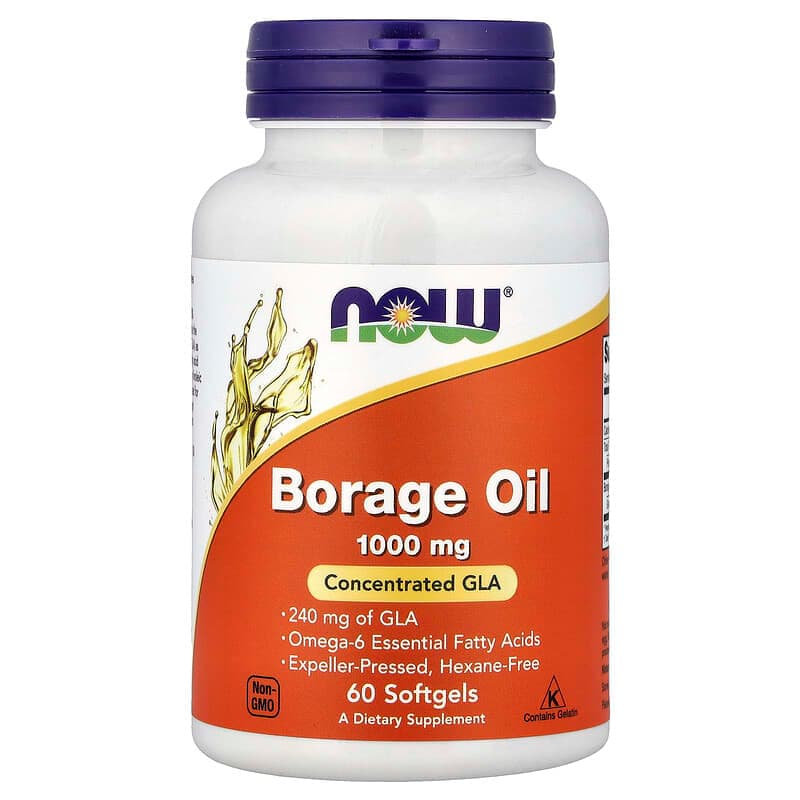 NOW Foods, Aceite de borraja, 60 cápsulas blandas