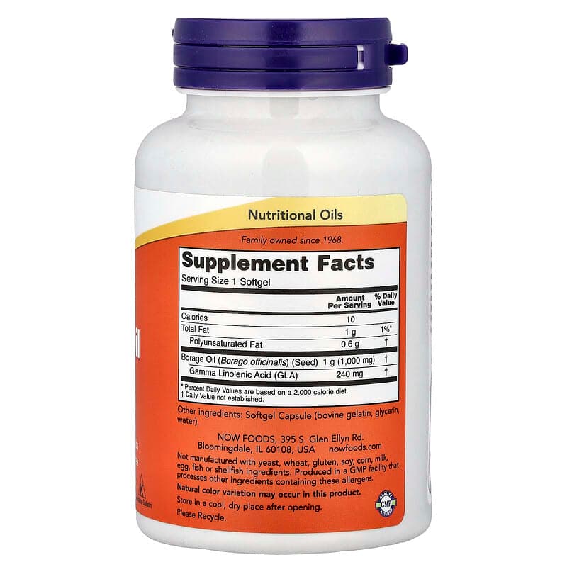 NOW Foods, Aceite de borraja, 60 cápsulas blandas – NOW Foods – imagen 2