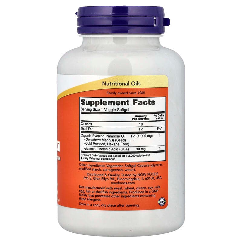 NOW Foods, Aceite de onagra, 1000 mg, 90 cápsulas blandas vegetales – NOW Foods – imagen 2