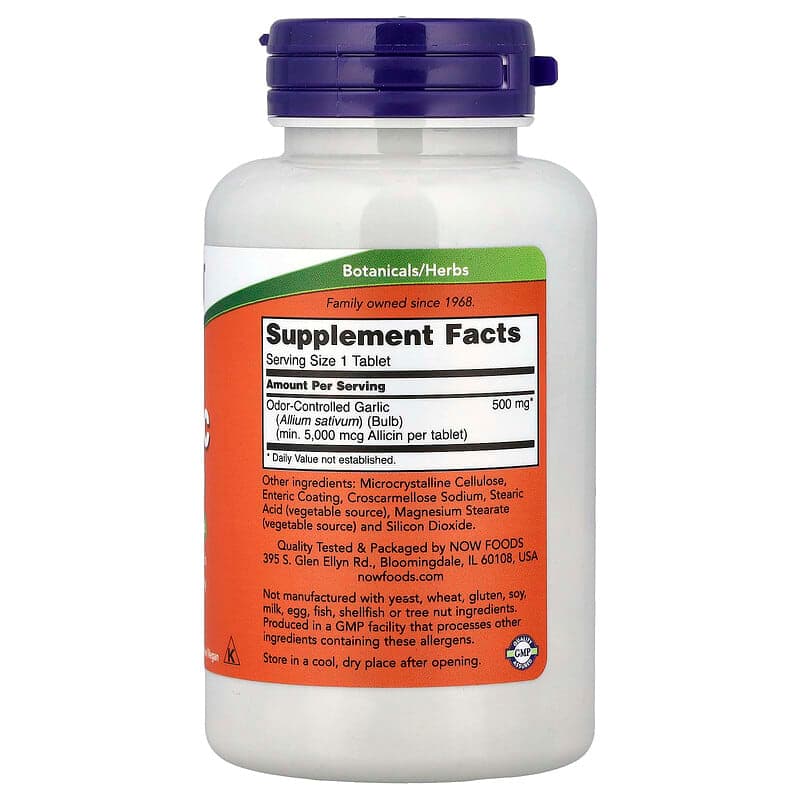 NOW Foods, Ajo 5000, 90 comprimidos (500 mg por comprimido) – NOW Foods – imagen 2