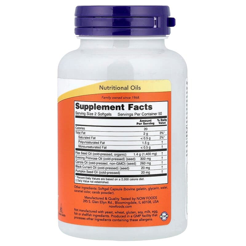 NOW Foods, Omega-3, -6 y -9, 100 cápsulas blandas – NOW Foods – imagen 2