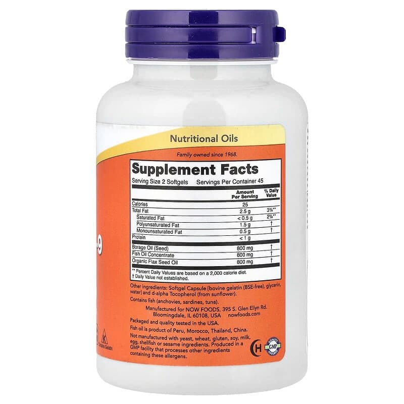 NOW Foods, Aceite de pescado con super omega-3, -6 y -9, 90 cápsulas blandas – NOW Foods – imagen 2