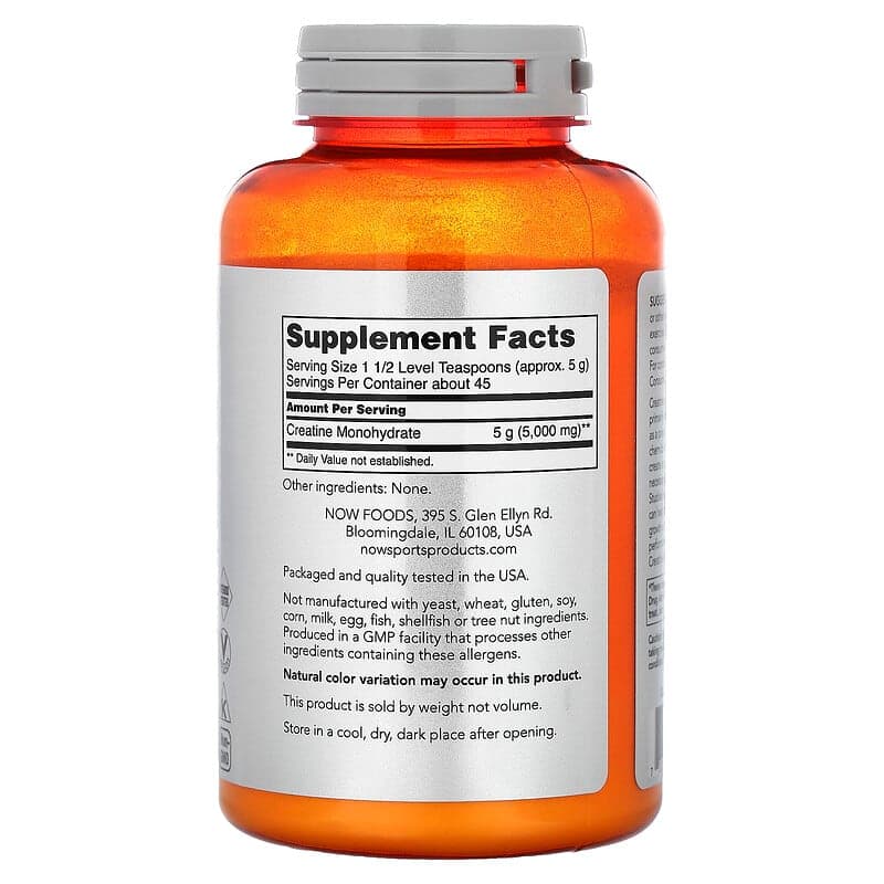 NOW Foods, Sports, Monohidrato de creatina, 227 g (8 oz) – NOW Foods – imagen 2
