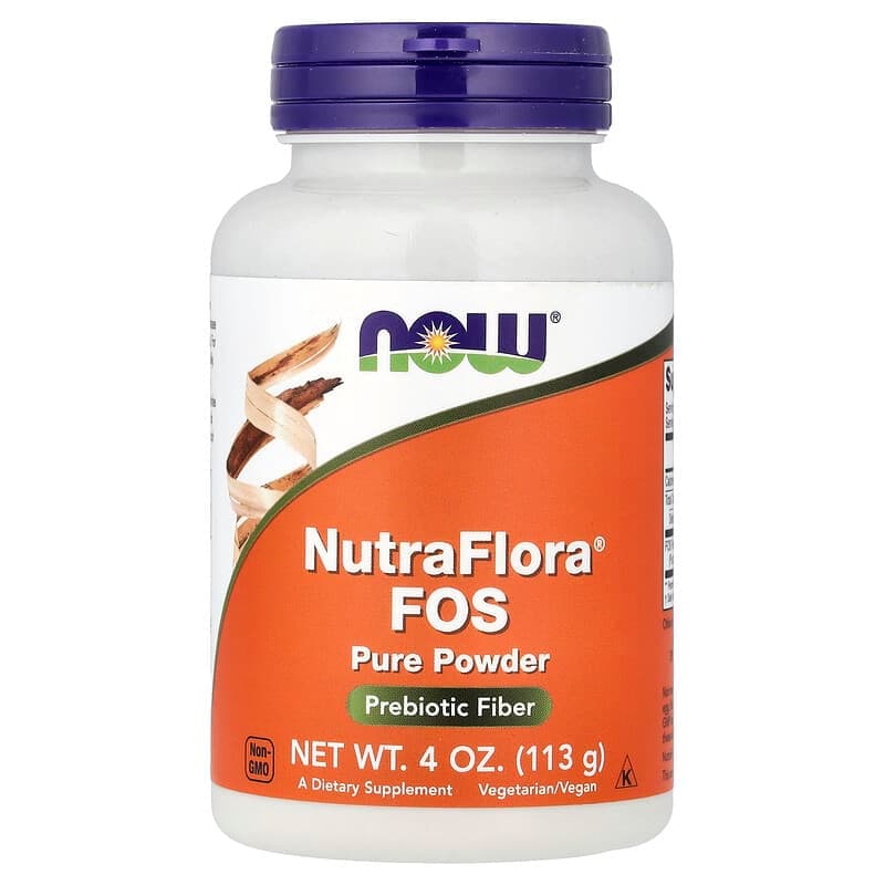 NOW Foods, NutraFlora FOS, polvo puro, 4 oz (113 g)
