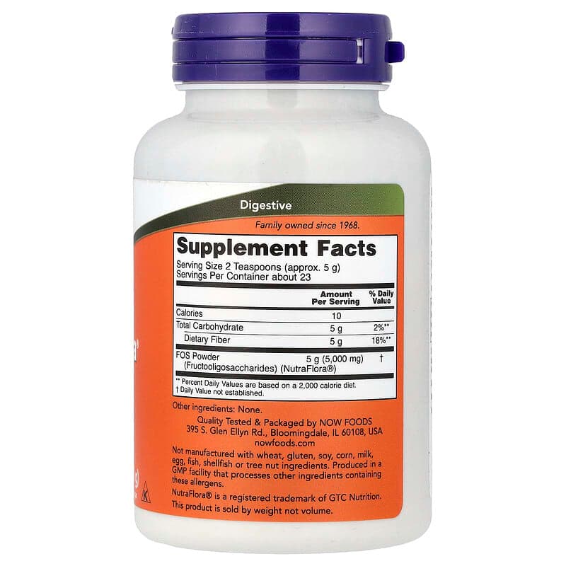 NOW Foods, NutraFlora FOS, polvo puro, 4 oz (113 g) – NOW Foods – imagen 2