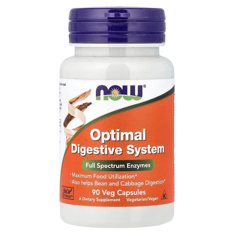 NOW Foods, Sistema digestivo óptimo, 90 cápsulas vegetales