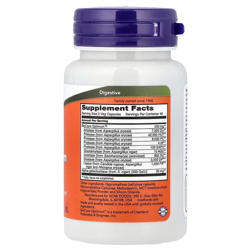 NOW Foods, Sistema digestivo óptimo, 90 cápsulas vegetales – NOW Foods – imagen 2