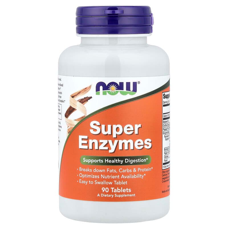 NOW Foods, Super enzimas, 90 comprimidos
