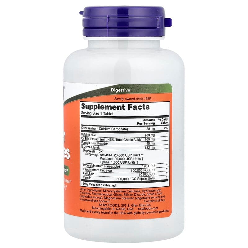 NOW Foods, Super enzimas, 90 comprimidos – NOW Foods – imagen 2
