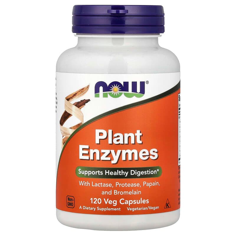 NOW Foods, Enzimas vegetales`` 120 cápsulas vegetales