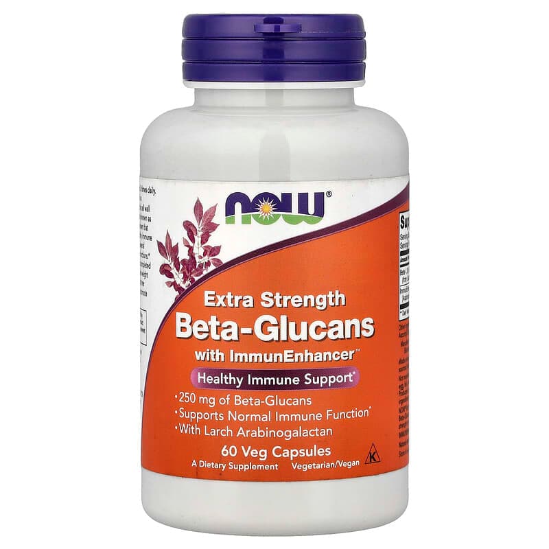 NOW Foods, Beta-glucanos con ImmunEnhancer™, 60 cápsulas vegetales