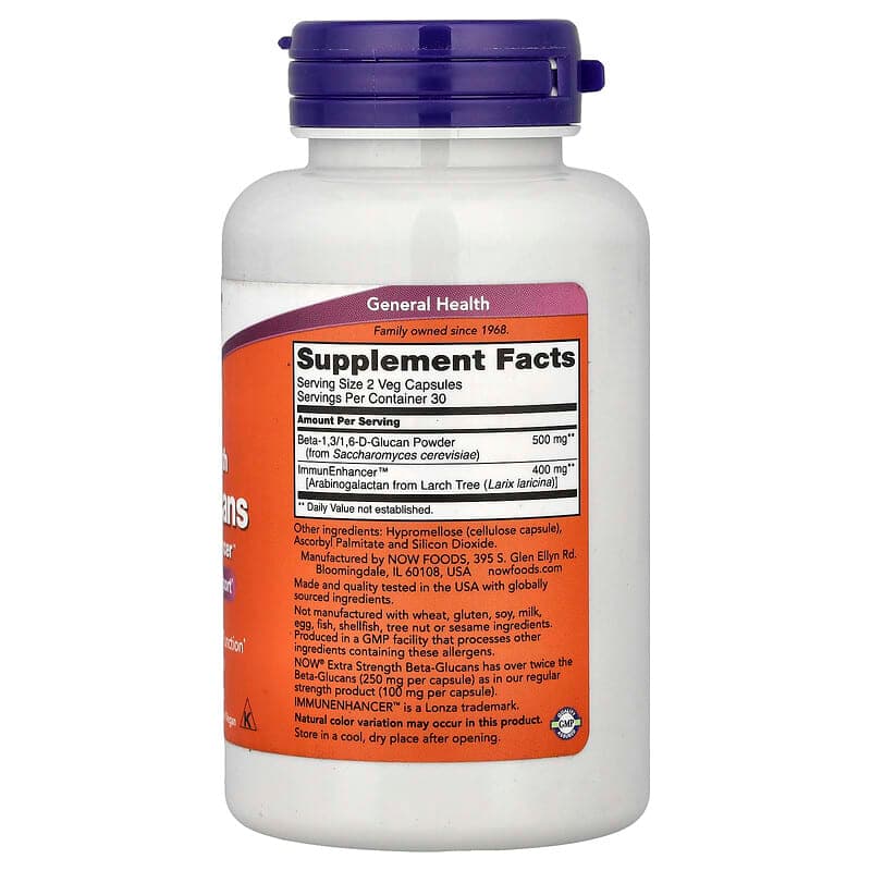 NOW Foods, Beta-glucanos con ImmunEnhancer™, 60 cápsulas vegetales – NOW Foods – imagen 2