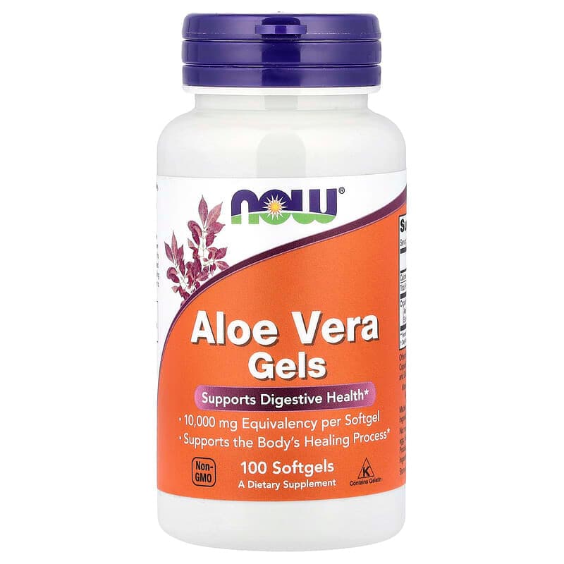NOW Foods, Aloe Vera Gels, 100 cápsulas blandas