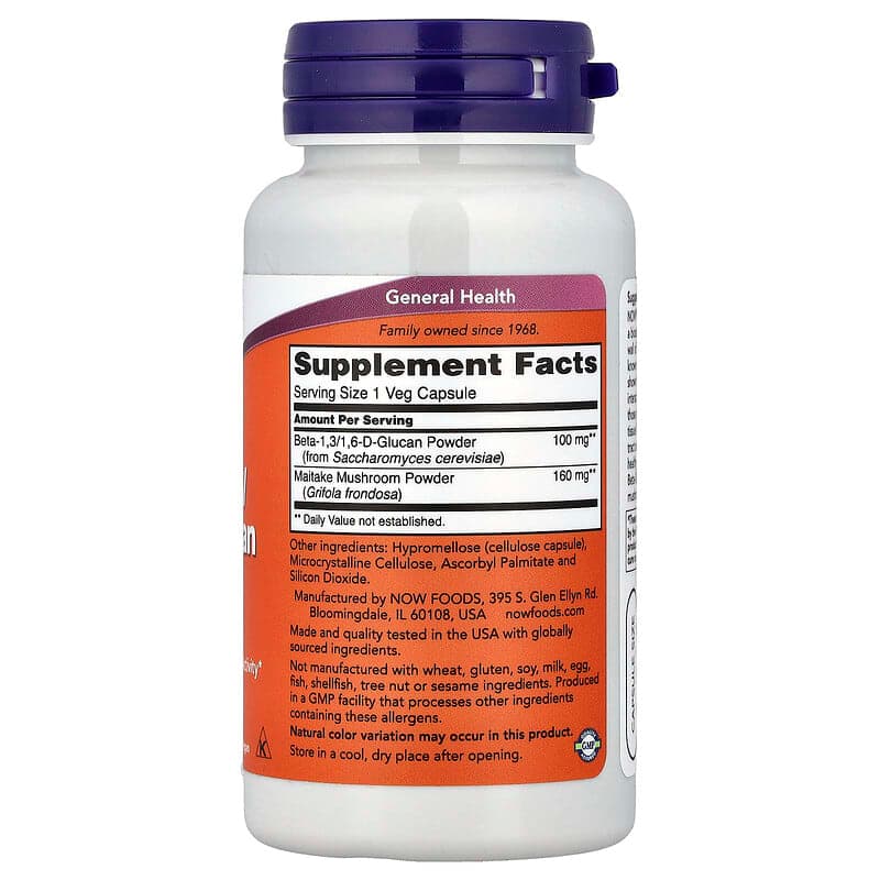 NOW Foods, Beta-1,3/1,6-D-glucano, 90 cápsulas vegetales – NOW Foods – imagen 2