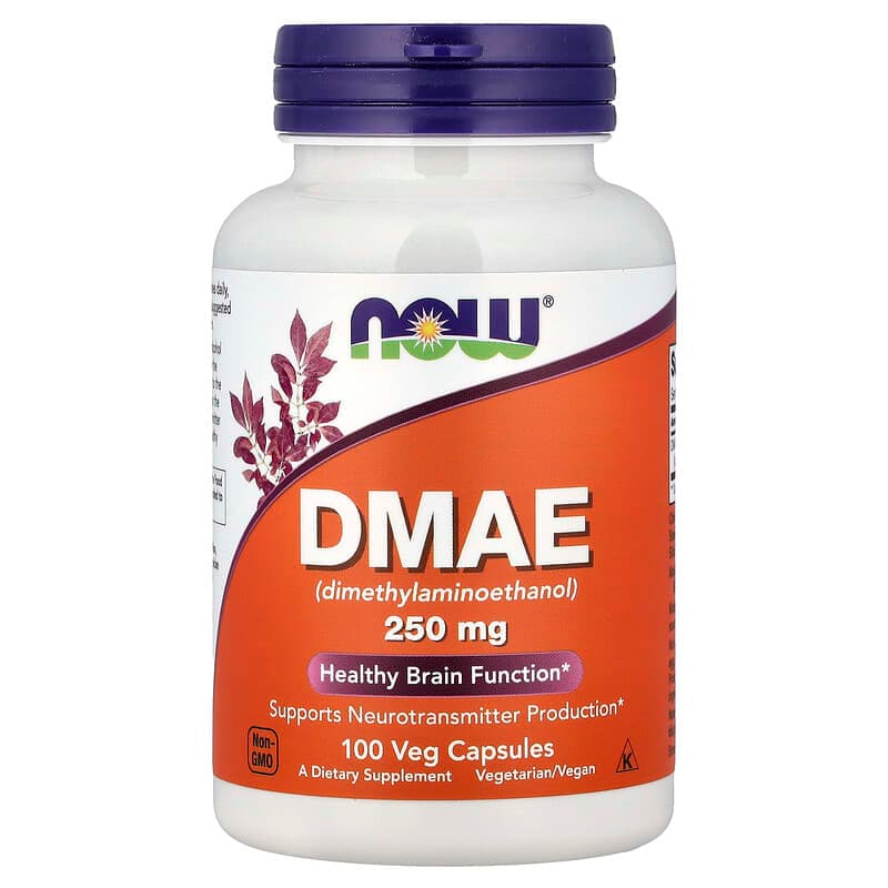 NOW Foods, DMAE, 250 mg, 100 cápsulas vegetales