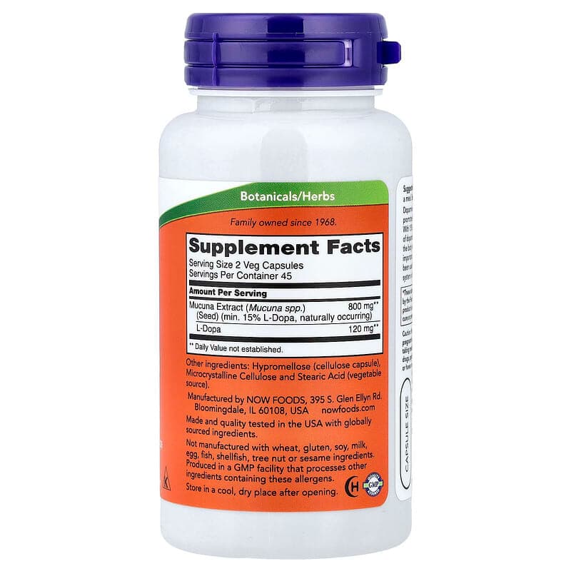 NOW Foods, Mucuna Dopa, 90 cápsulas vegetales – NOW Foods – imagen 2