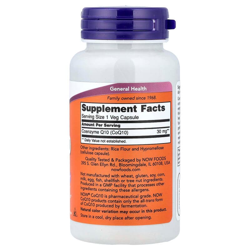 NOW Foods, CoQ10, 30 mg, 60 cápsulas vegetales – NOW Foods – imagen 2