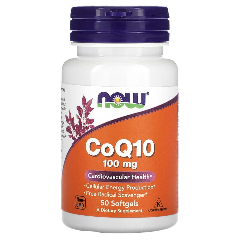 NOW Foods, CoQ10, 100 mg, 50 cápsulas blandas