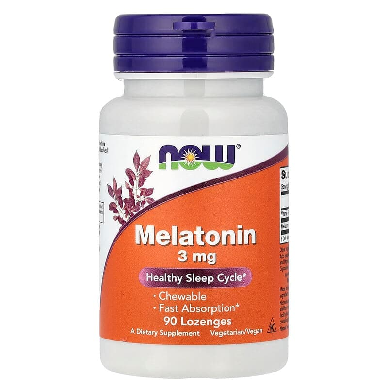 NOW Foods, Melatonina, 3 mg, 90 pastillas