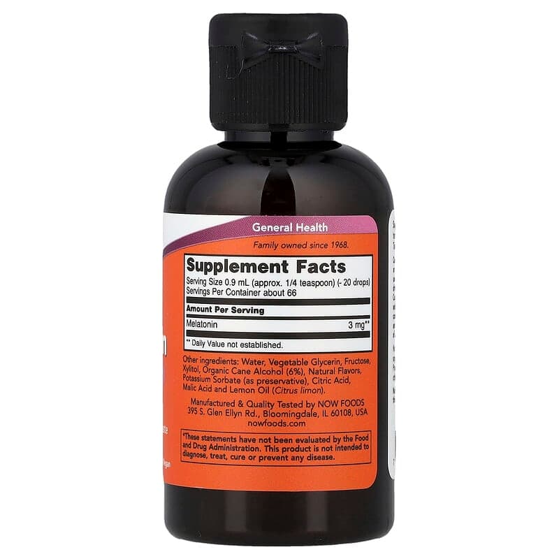 NOW Foods, Melatonina líquida, 59 ml (2 oz. Líq.) – NOW Foods – imagen 2