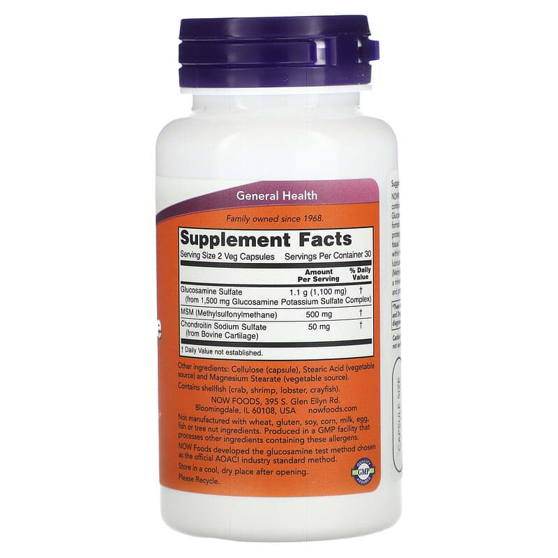 NOW Foods, Glucosamina y MSM, 60 cápsulas vegetales – NOW Foods – imagen 2