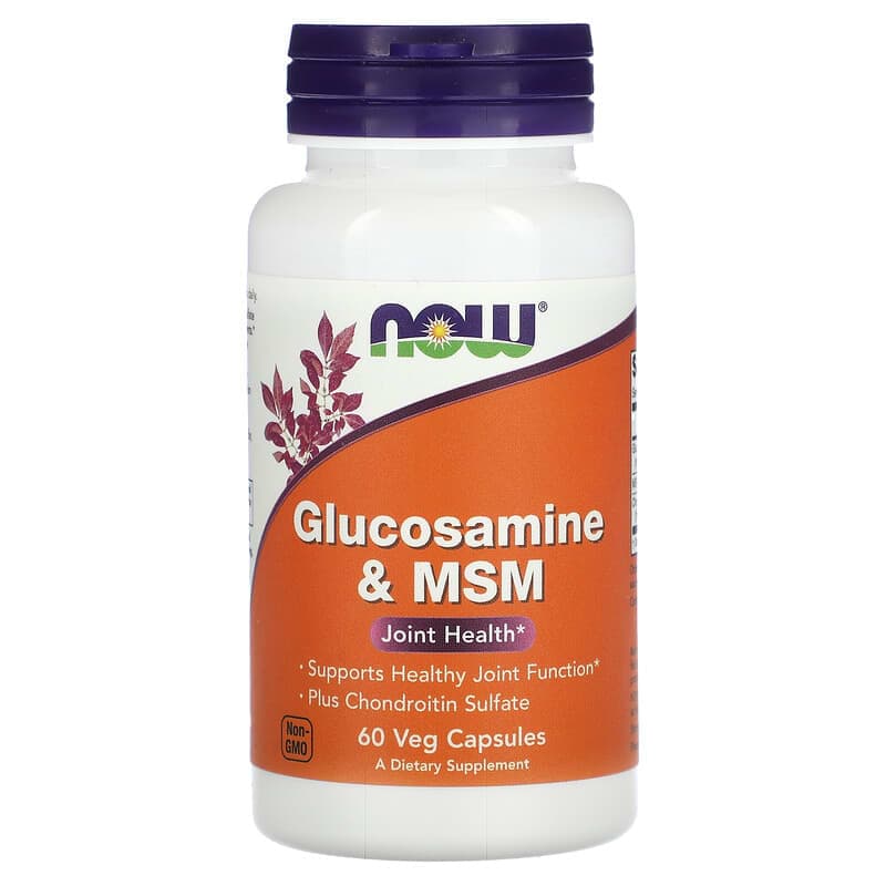 NOW Foods, Glucosamina y MSM, 60 cápsulas vegetales