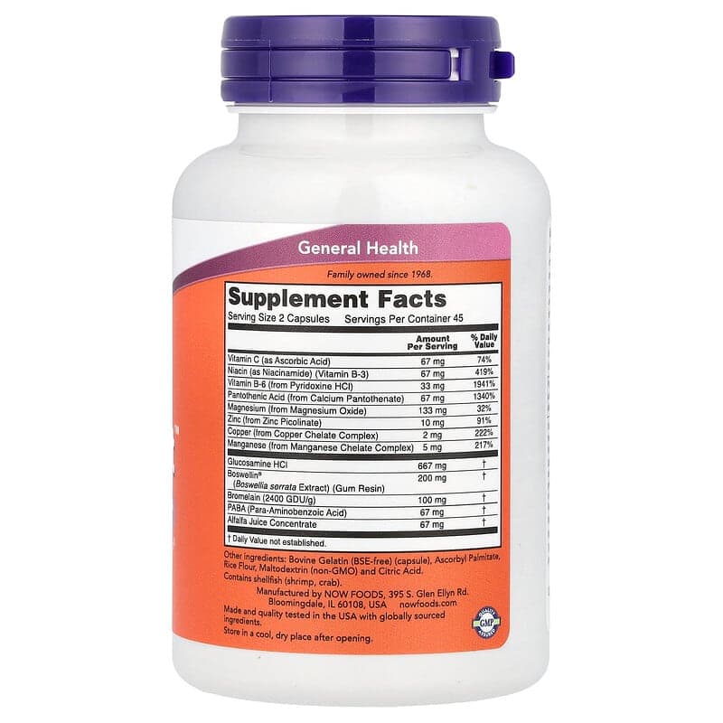 NOW Foods, Joint Support™, 90 cápsulas – NOW Foods – imagen 2