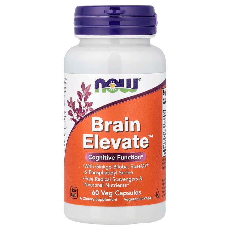 NOW Foods, Brain Elevate, 60 cápsulas vegetales