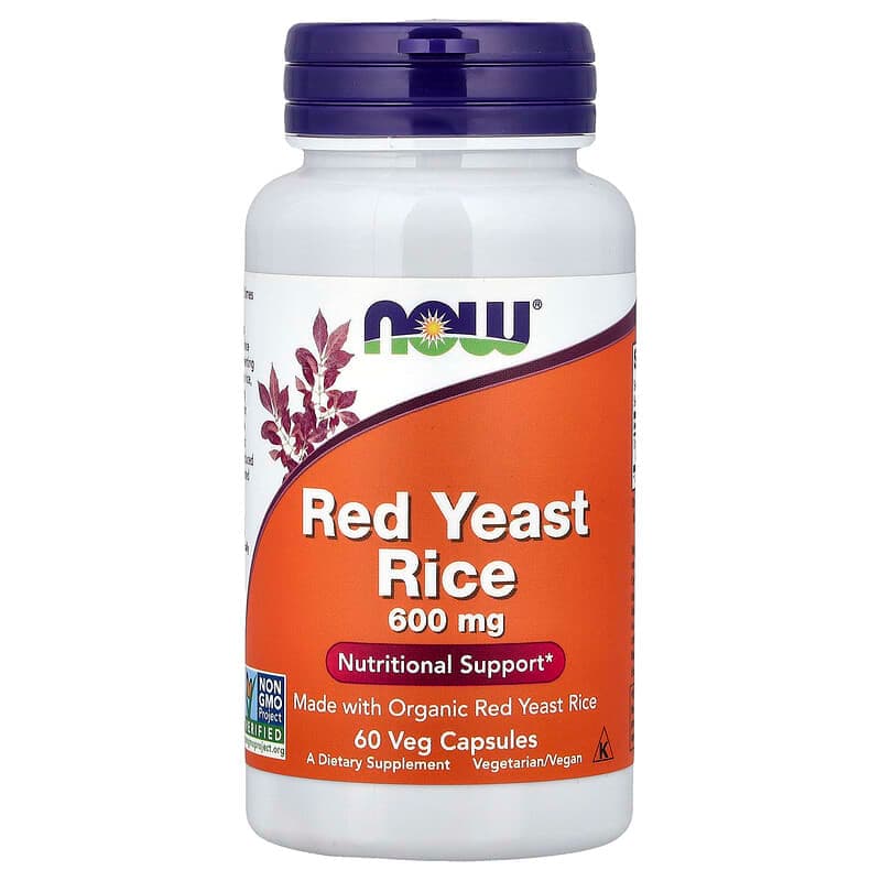 NOW Foods, Arroz de levadura roja, 60 cápsulas vegetales (600 mg por cápsula)