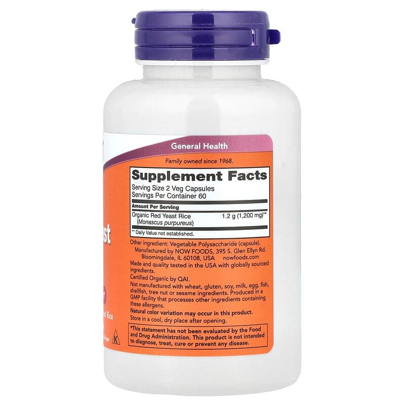 NOW Foods, Arroz de levadura roja, 600 mg, 120 cápsulas vegetales – NOW Foods – imagen 2