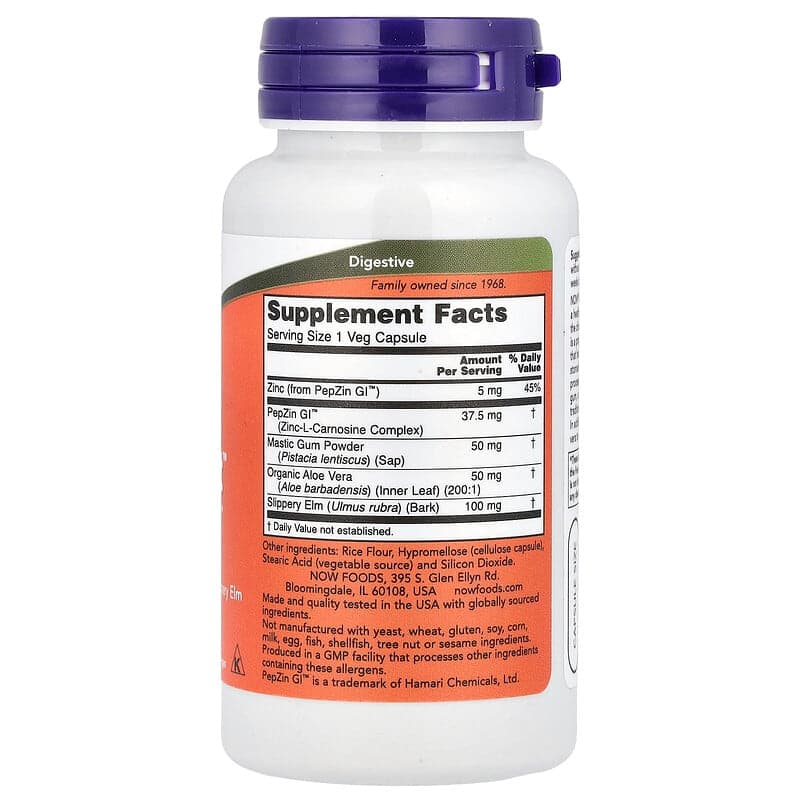 NOW Foods, Gastro Comfort™ con PepZin GI™, Suplemento para favorecer la salud digestiva, 60 cápsulas vegetales – NOW Foods – imagen 2