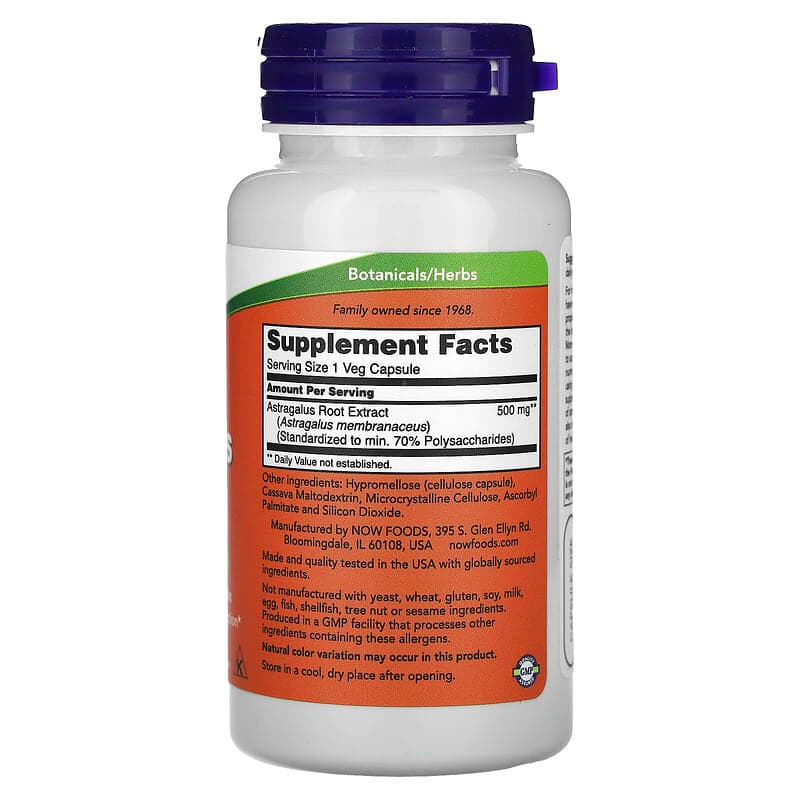 NOW Foods, Extracto de astrágalo, 500 mg, 90 cápsulas vegetales – NOW Foods – imagen 2