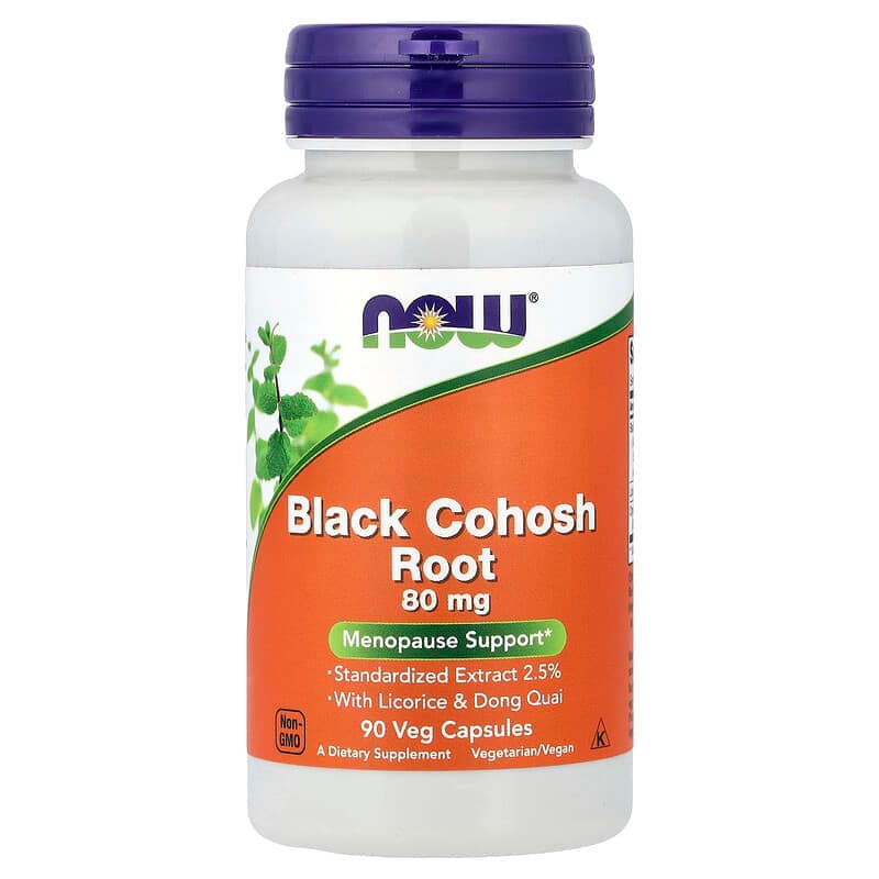 NOW Foods, Raíz de Cohosh Negro con Regaliz y Dong Quai, 90 Cápsulas
