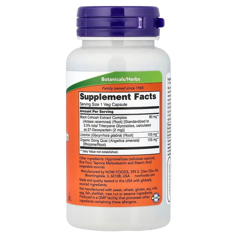 NOW Foods, Raíz de Cohosh Negro con Regaliz y Dong Quai, 90 Cápsulas – NOW Foods – imagen 2