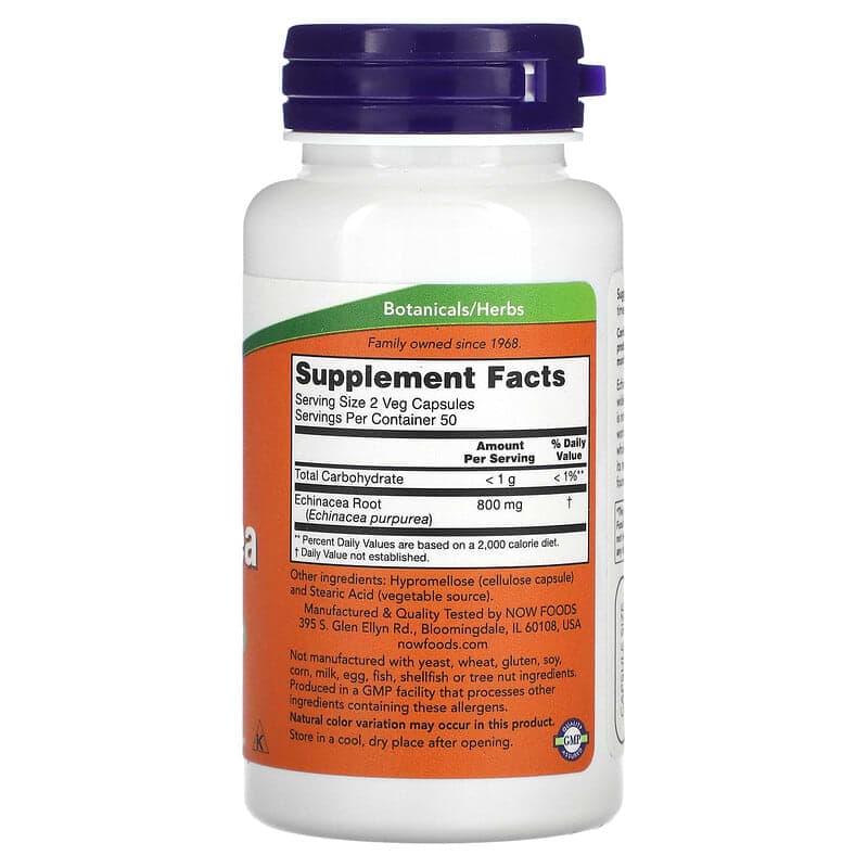 NOW Foods, Equinácea, 400 mg, 100 cápsulas vegetales – NOW Foods – imagen 2
