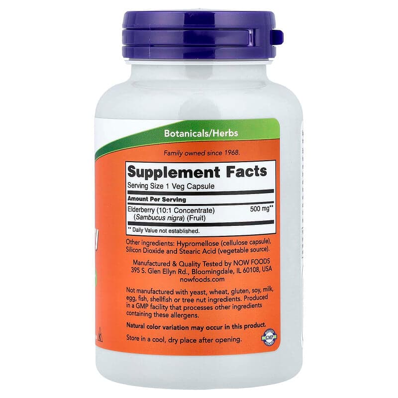 NOW Foods, Saúco, 500 mg, 120 cápsulas vegetales – NOW Foods – imagen 2
