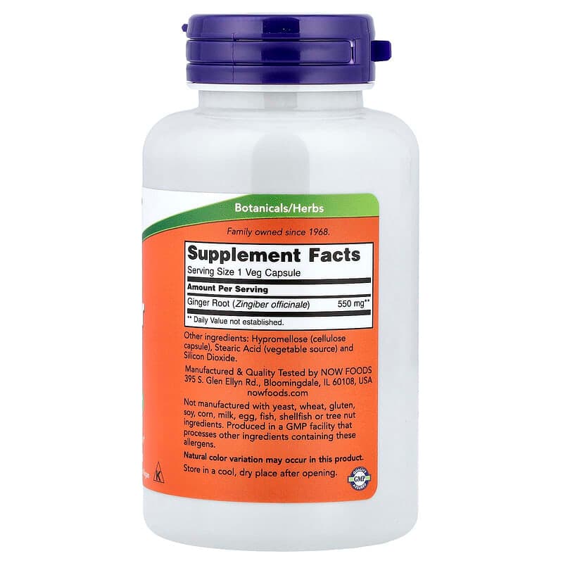 NOW Foods, Raíz de jengibre, 550 mg, 100 cápsulas vegetales – NOW Foods – imagen 2